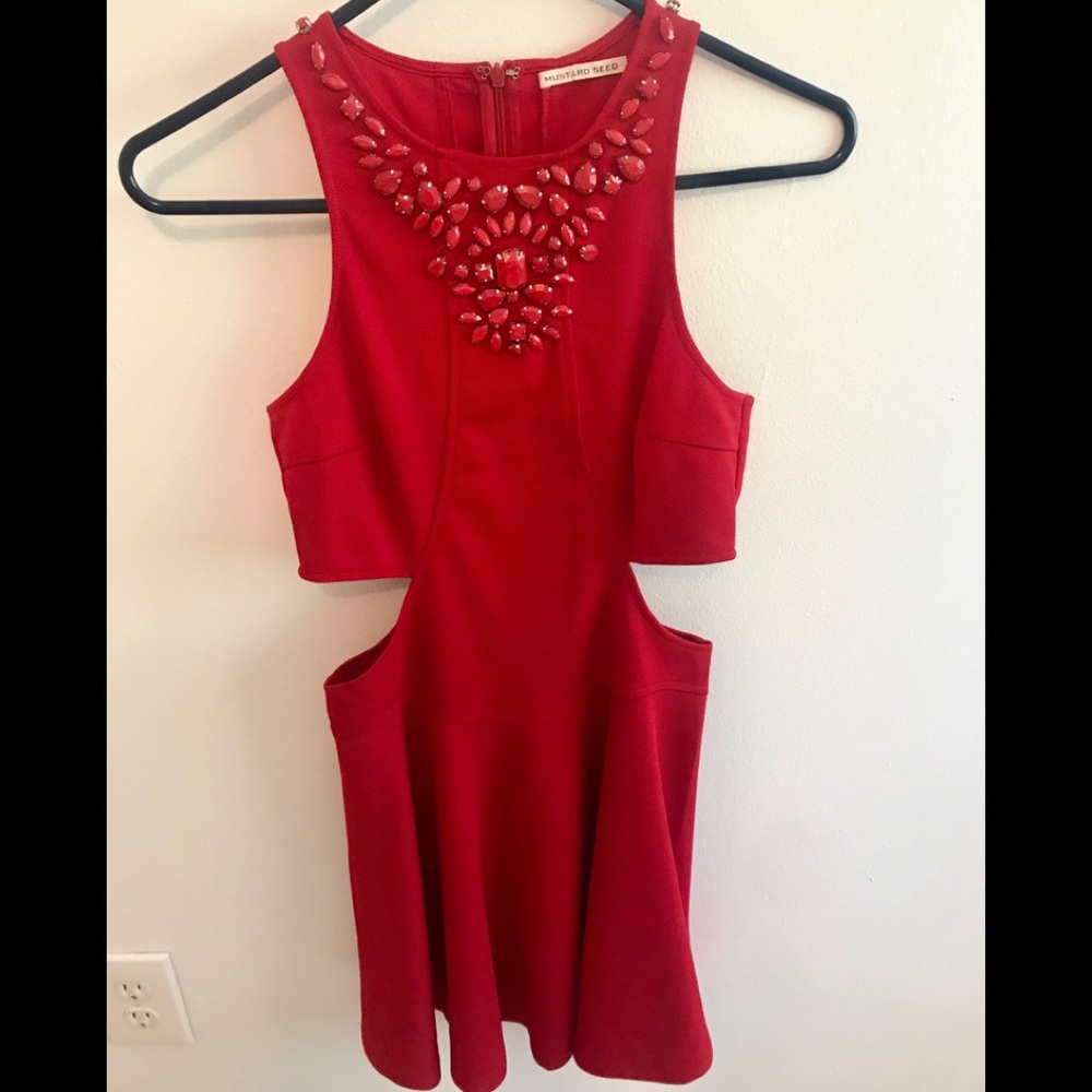 Red dress with stones